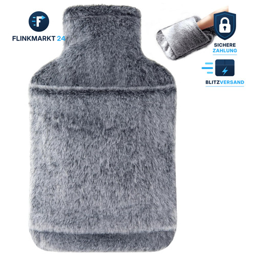 Wärmflasche grau mit - wärmflasche,