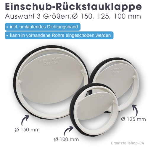 Einschub rückstauklappe - einschub-rückstauklappe, Ø